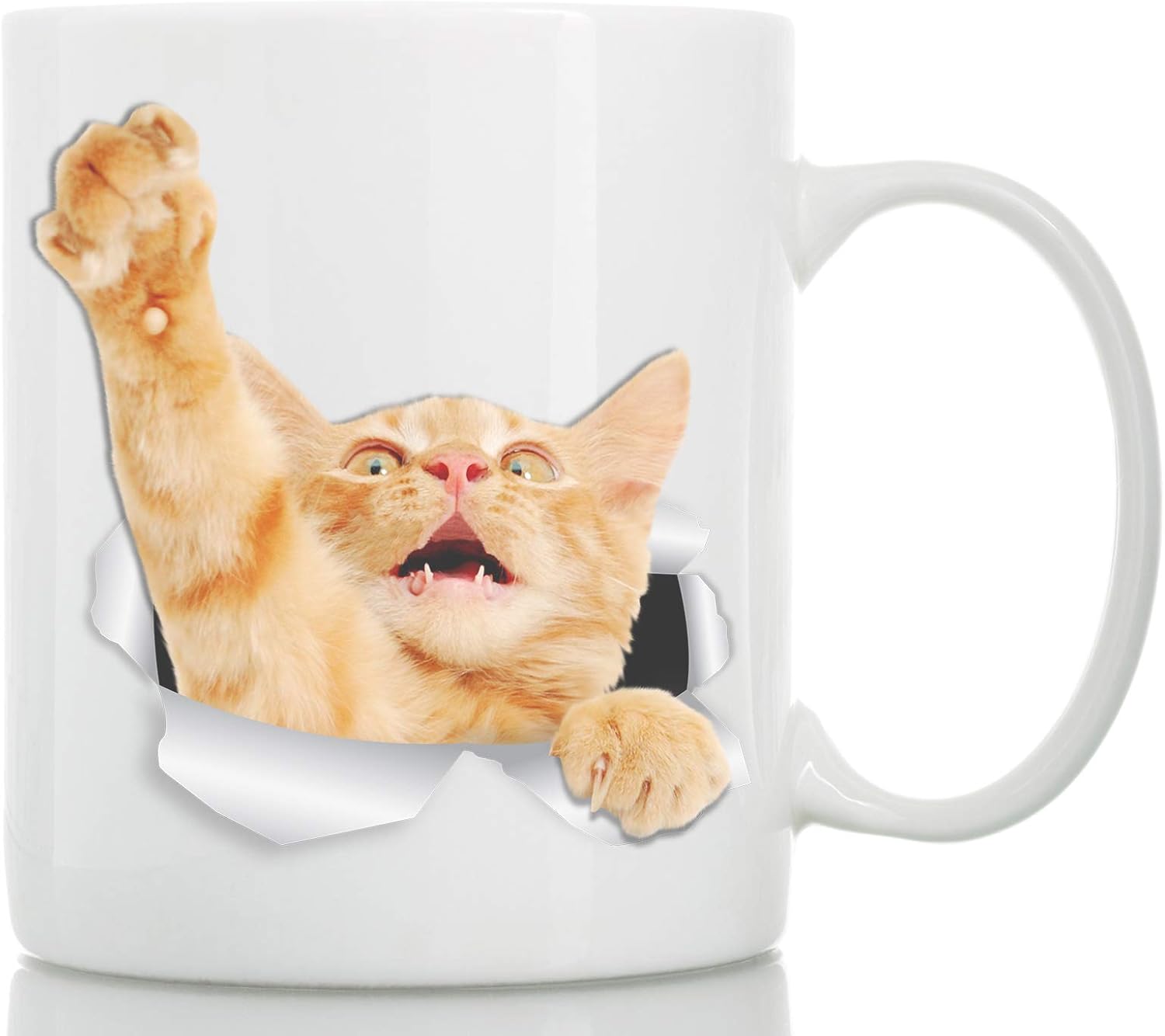 Playing Tabby Orange Cat Mug Ginger Cat Ceramic Coffee