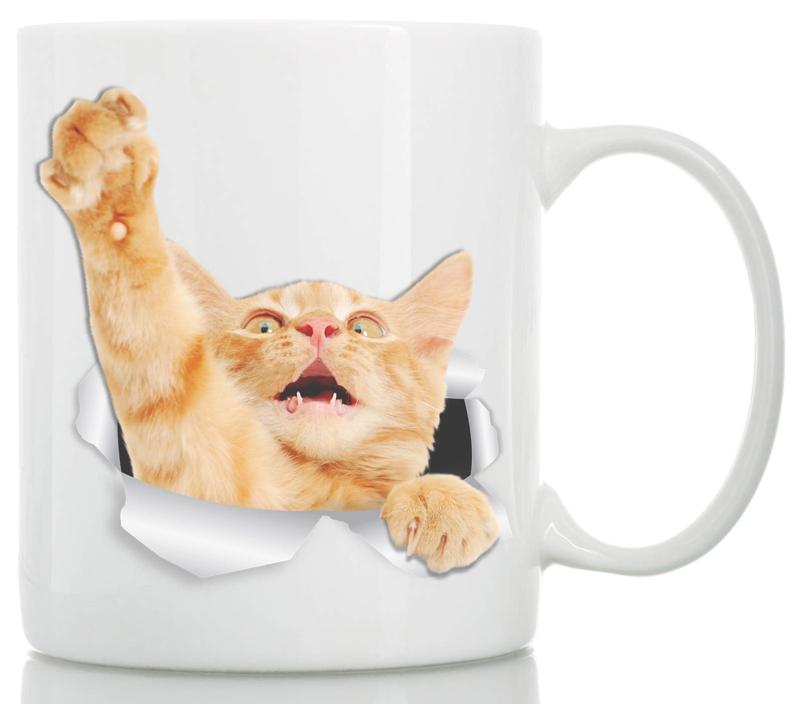 Winston & Bear Playing Tabby Ginger Orange Cat Mug - Perfect Ceramic Coffee Mug Gift for Cat Lovers (330 ml)