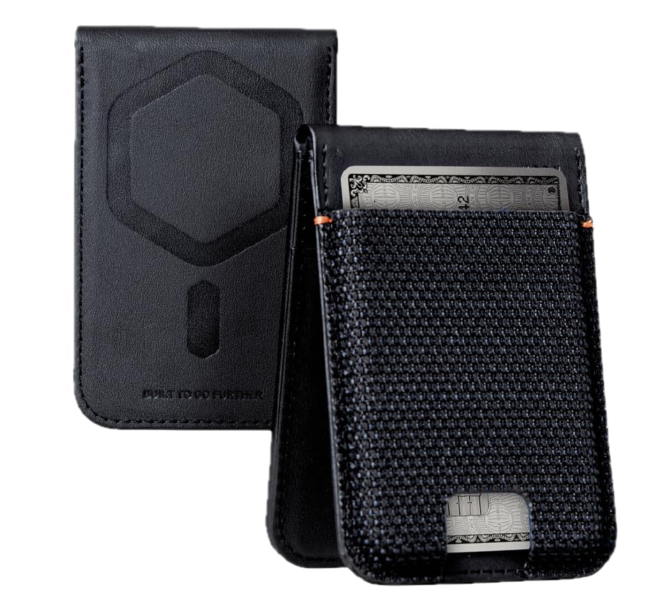 URBAN ARMOUR GEAR UAG Cartera delgada Kevlar negro con soporte para 6 tarjetas con bloqueo RFID, cartera magnética Metropolis compatible con MagSafe para iPhone, Galaxy