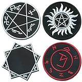 Supernatural Witchcraft Iron on Patch Set , Anti Possession , Angel Banisher , Devilstrap, Reaper Trap