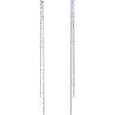 SELOVO Tassel Long 5in Earrings Clear Crystal Bridal Summber Beach Dangle Earrings Silver Tone