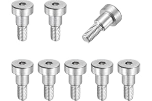 MECCANIXITY 8 Pcs 304 Stainless Steel Shoulder Bolt 8mm Shoulder Dia 6mm Shoulder Length M6x1 Thread Hex Socket Shoulder Bolts for Hydraulic Injection Molding Machinery Industries