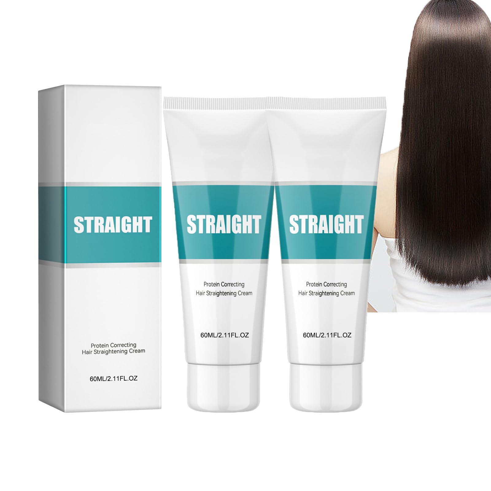 Dyceittdia 2pcs Hair Smoothing Cream, Corrective Smoothing Cream with Proteins, Repair Damaged Hair, Smoothing Treatment Cream, 2pcs*60ml, hair — image 1