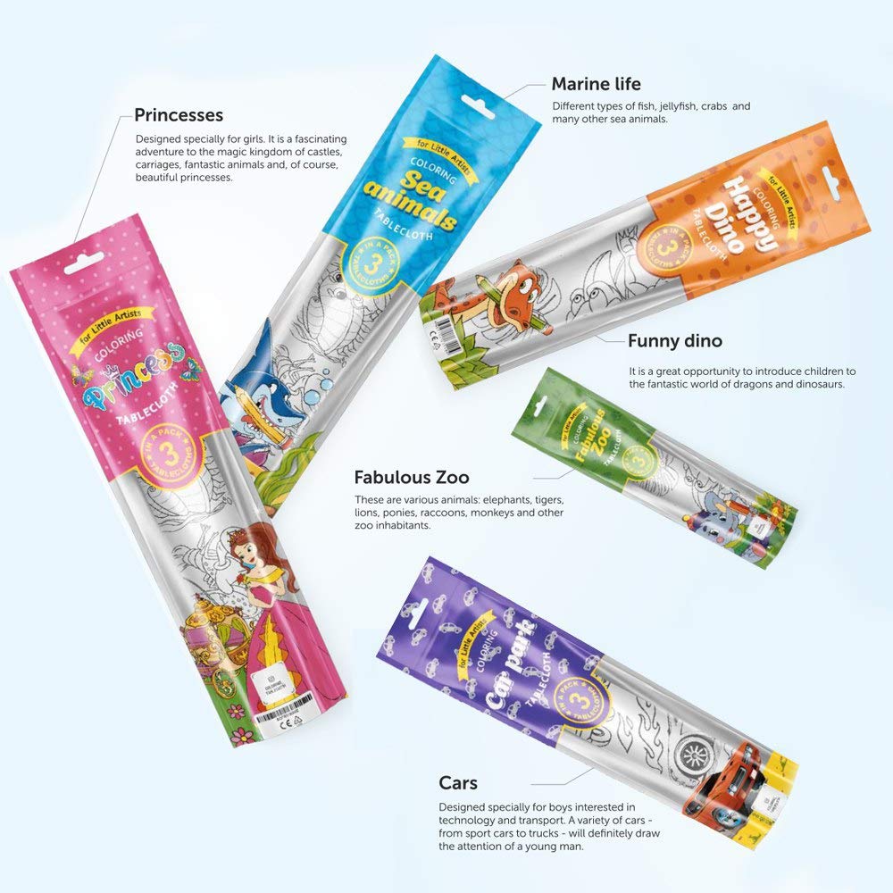 Coloring Tablecloth Cars