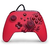 PowerA Advantage Wired Controller for Xbox Series X|S - Red Flame, gamepad, hall effect thumbsticks, gaming controller, USB-C, Works with Xbox One, Officially Licensed