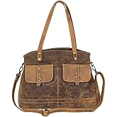 Myra Bag Vintage Purses for Women - Genuine Women’s Leather Bags with a Classic Weathered Look, Real Brown Leather Purse