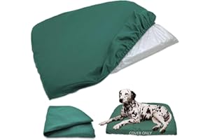 PANABANA Dog Bed Cover Waterproof Replacement Machine Washable Covers for 44x32 Inch Dog Bed Heavy Duty Scratch Resistant Mattress Protector Pet Bed Cover Only Dark Green
