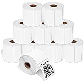 Aegis Adhesives - 3" X 3" Square Direct Thermal Labels (10 Rolls, 500 Labels/Roll) Compatible with Rollo, Zebra, and Other Desktop Label Printers