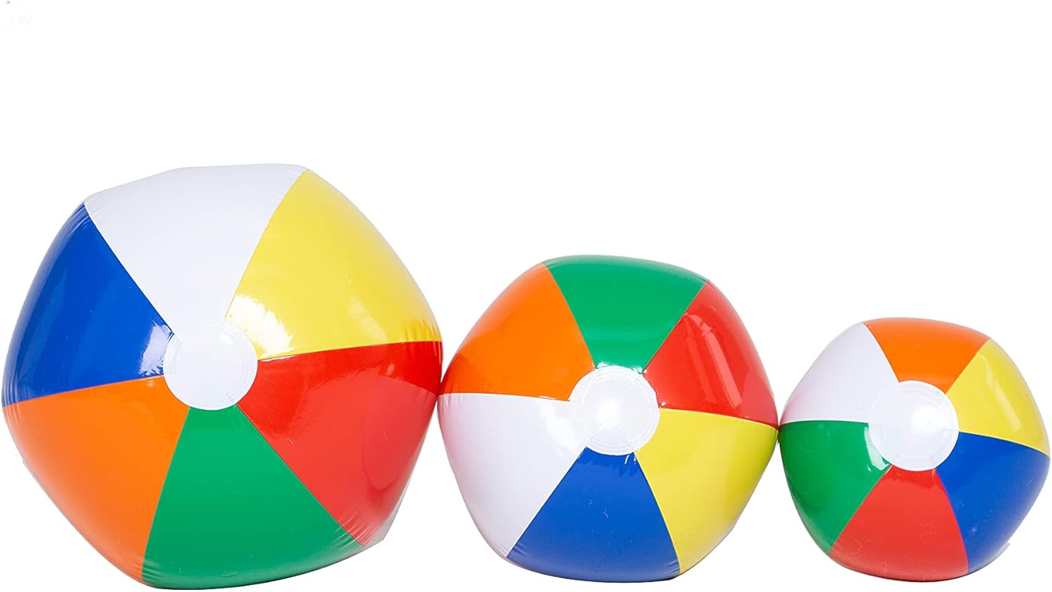 JOYIN Rainbow Beach Balls(18 Pack), Inflatable Swimming Pool Toys for Summer Water Games Kids Birthday Party Supplies Combo Set Include Inflatable Beach Balls in 20” (6), 16” (6) and 12” (6): Sports & Outdoors