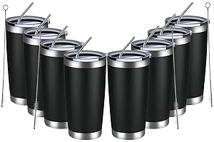 MEWAY 20oz Tumbler Double Wall Vacuum Insulated Travel Mug Bulk, Mix Color Stainless Steel Tumblers with Lid and Straw, Durab