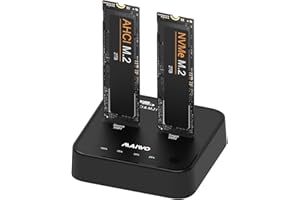 MAIWO MacBook AHCI SSD NVMe Duplicator, USB3.2 Type-C 20Gbps M.2 Clone Docking Station, Compatible with M.2 SSD 2230/2242/226