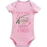YCICIVDee Pack My Diapers Im Going Fishing with Mommy and Daddy Baby Newborn Organic Bodysuit