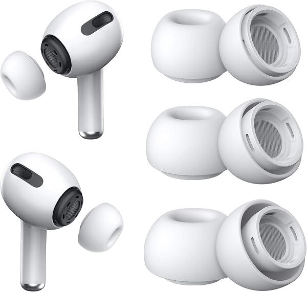 3 Pairs Replacement Ear Tips for Airpods Pro and 2nd Generation with Noise Reduction Hole, Silicone Ear Tips for Airpods Pro