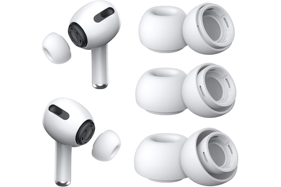 3 Pairs Replacement Ear Tips for Airpods Pro and 2nd Generation with Noise Reduction Hole, Silicone Ear Tips for Airpods Pro with Portable Storage Box and Fit in The Charging Case(S/M/L)