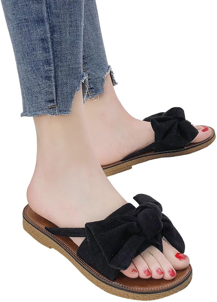 bow tie sandals black