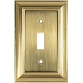 Cool Knobs and Pulls (CKP) Impressions Collection, 31190 Decorative Single Toggle Wall Plate/Outlet Cover, Long Lasting Durable Solid Steel Construction, Amber Gold, 1 piece