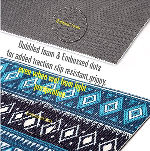 Chastep Premium Print Yoga Mat Reversible - Non Slip & Anti Tear Excercise Padding 1/4" Extra Thick Workout Pilates Fitness Mats with Carry Bag, Orion Blue