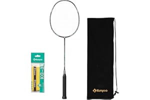 KUMPOO Professional Badminton Racket, Carbon Fiber Badminton Racket Set with Grip&Bag, Pro Badminton Racquet Lightweight for Beginner, Intermediate Players Outdoor Games Training