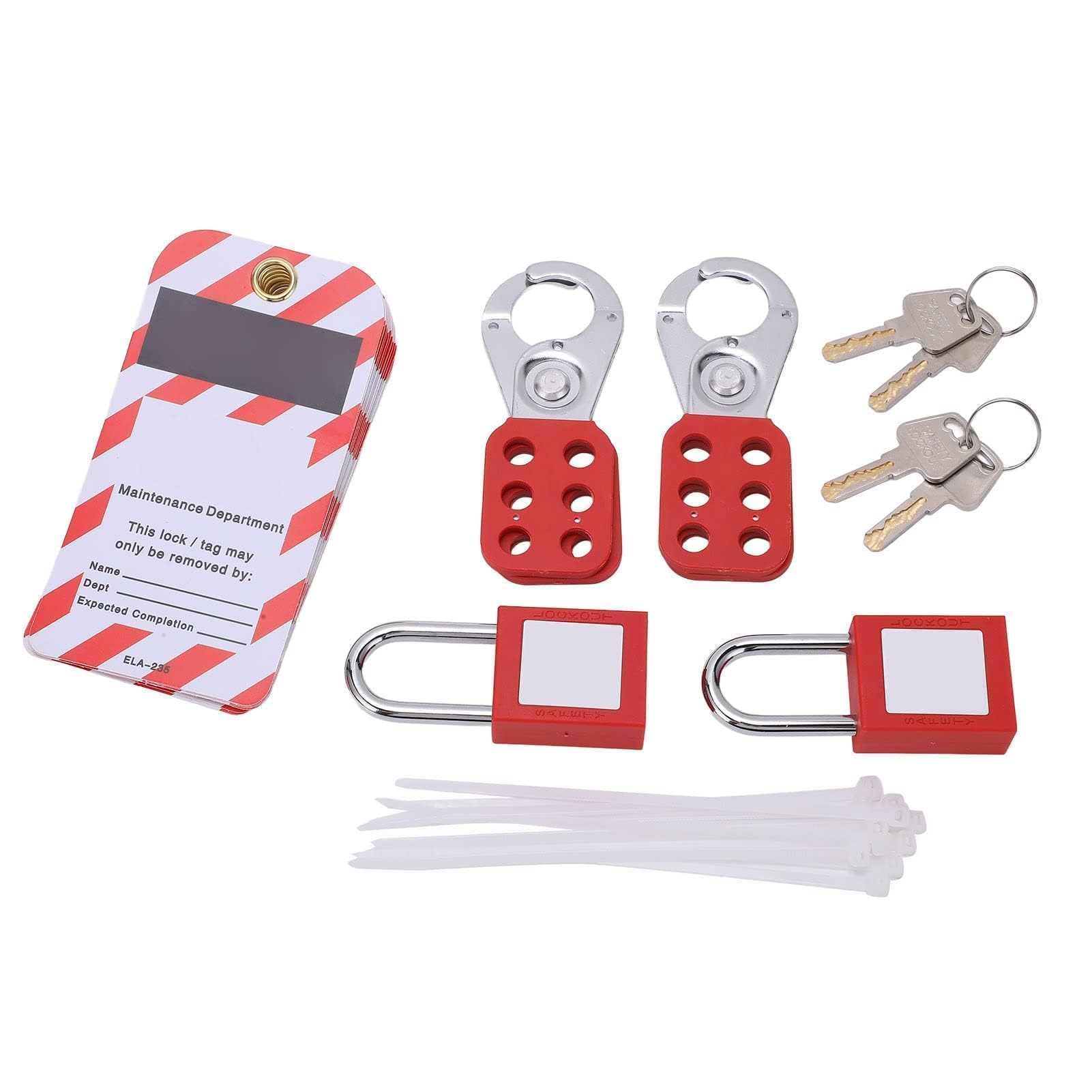 Circuit Breaker Lockout Device Kit, Safty Padlock Loto Tags Hasps Set Electrical Lockout Tagout Kit Tag Hasp Safety Padlock Set Rustproof for Lock Out Tag Out Station