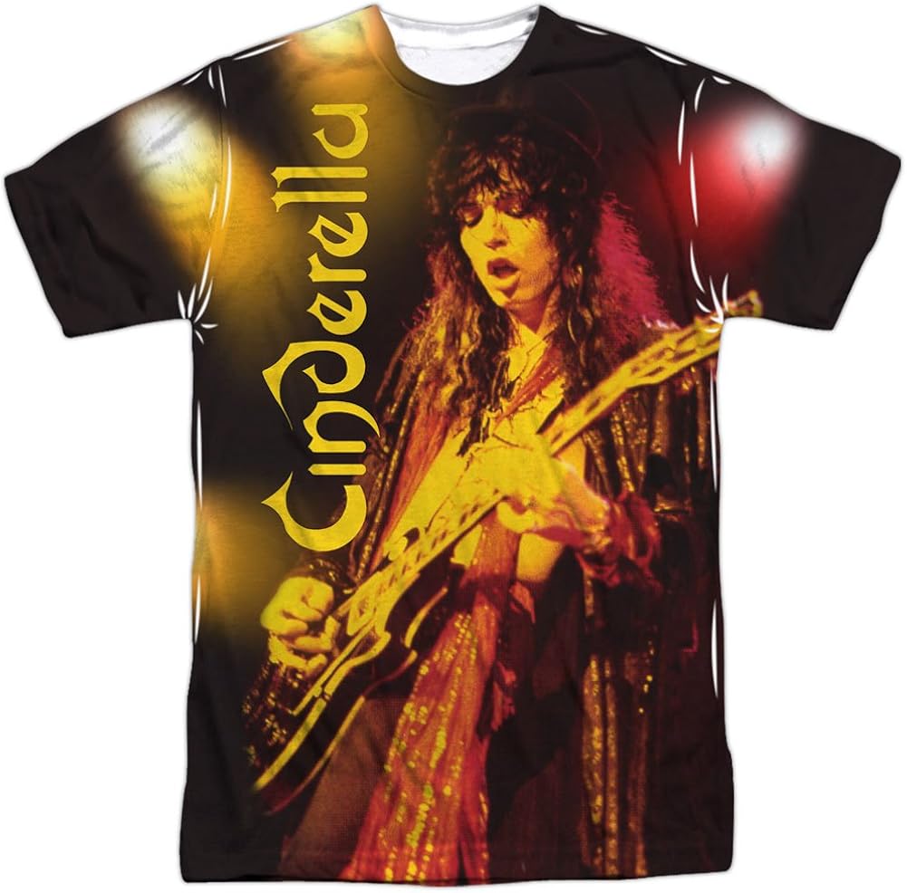Cinderella Rock Band Tom Keifer Shredding Adult Front/Back Print T