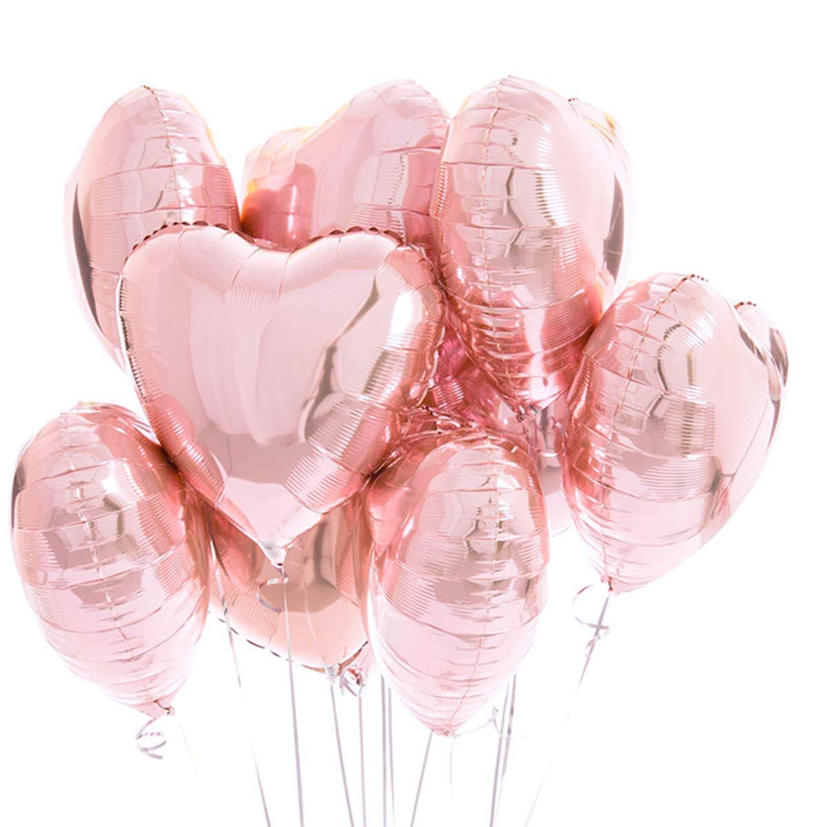 25 Heart Foil Balloons Rose Gold for Helium or Air, Rosegold Heart Shaped for Romantic Decoration Wedding Proposal Valentine’s Day Decorations and Engagement Party