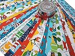 Robert Kaufman ORIGINAL DR. SEUSS FAVORITES Jelly Roll 2.5-inch Fabric Quilting Strips Assortment