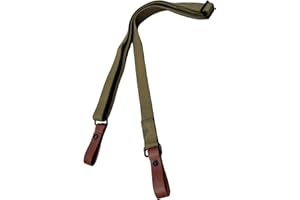 Surplus SKS Type 56 Rifle Sling Strap Vintage Style Canvas Sling with Leather Ends Adjustable Shoulder Carry Strap for Collec