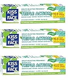 Kiss My Face Gel Triple Action Toothpaste Fluoride Free, SLS Free 4.5 Oz (Pack of 3)