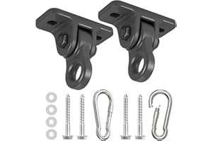 HUPBIPY Heavy Duty Porch Swing Hangers Kit, with Screws Bolts for Wooden Sets Playground Porch Patio Yoga Seat Indoor Outdoor Hanging Snap Hooks (2 Pack Black)