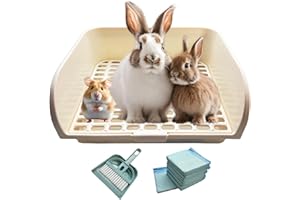 Kiwi & Mora Rabbit Litter Box - Extra Large Bunny Litter Box, Easy to Clean and Disassemble, Prevents Odors and Stains. Training Toilet Pan for Guinea Pig, Hamster, Kitty, Ferret, Galesaur,Chinchilla