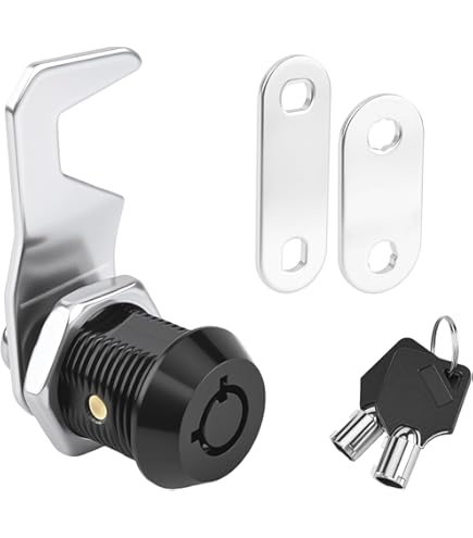 PATIKIL Cabinet Cam Lock With Key, 1-4/7"(40mm) Keyed Different Cam Lock Cylinder Zinc Alloy Chrome Drawer Locks Tubular Cam Removable Key For Drawer
