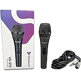 VybeSound VS-213 Professional Dynamic Vocal Microphone 13ft XLR Cable, On/Off Switch, Noise-Canceling Mic for Karaoke, Singing, Podcasting, Live Stage, and Studio Recording