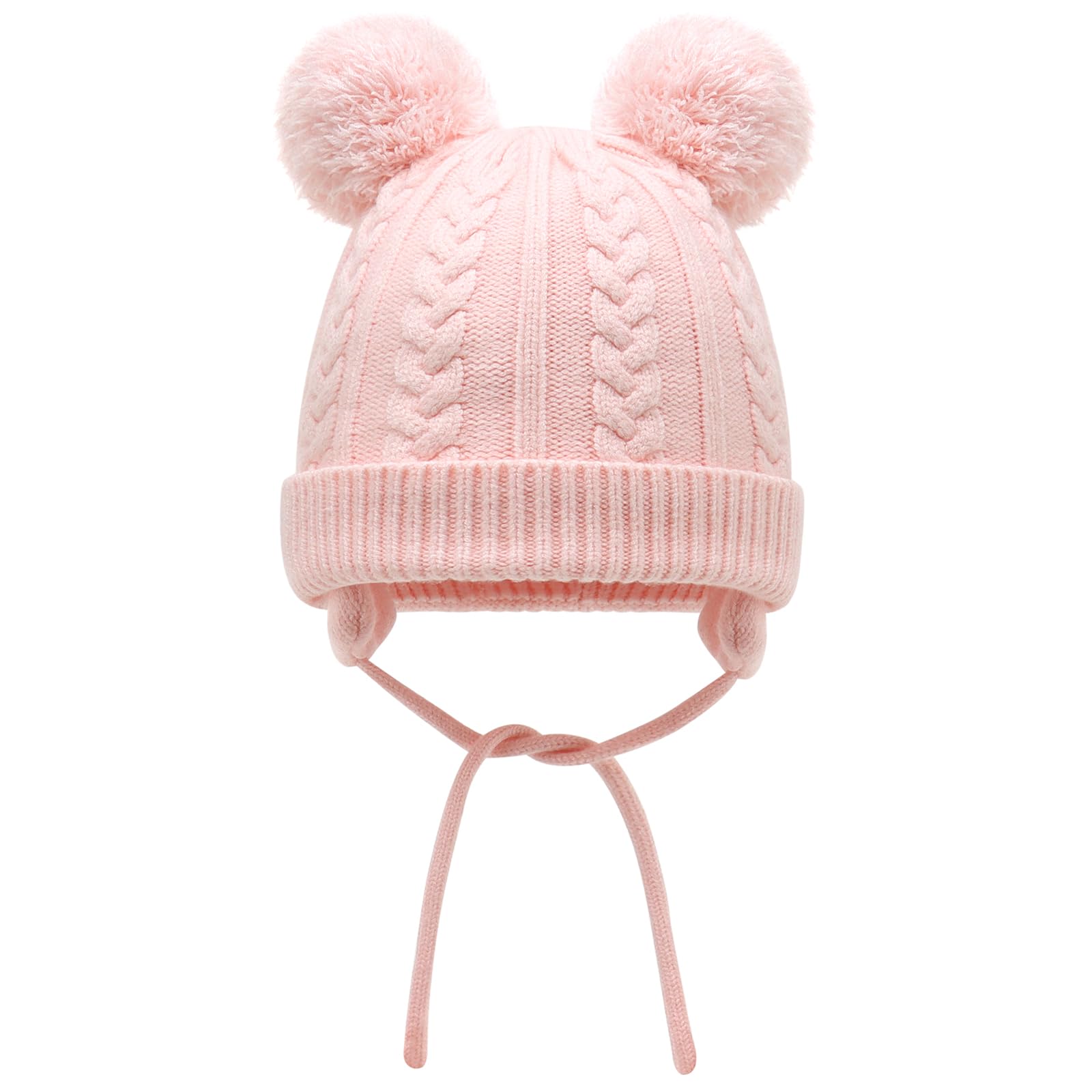 Duoyeree Toddler Winter Hat with Earflap Scarf Hood Thick Warm Kids Skull Cap for Baby Girls Boys