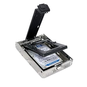 ICY DOCK Removable 2.5" SSD/HDD Mounting Adapter Kit Convert to 3.5" SAS SATA Hard Drive Tray/Enclosure/Mac Sled (MB382SP-3B)