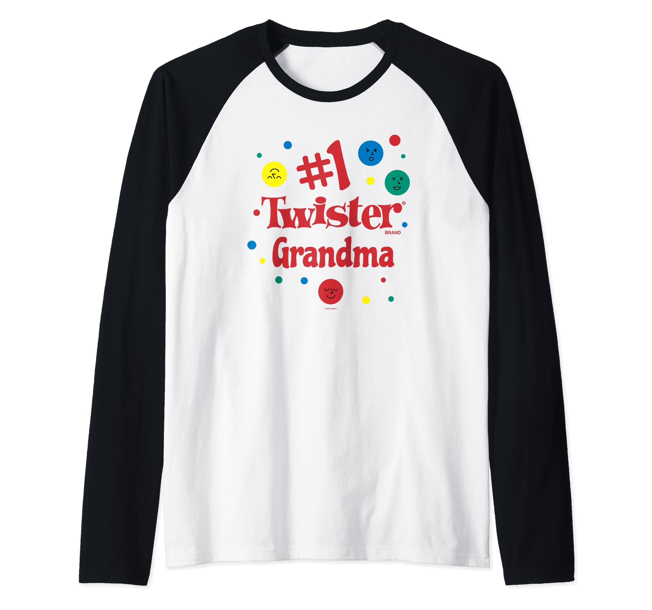 Twister Grandparents Day #1 Grandma Vintage Logo Raglan Baseball Tee