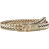 Pettata Thin Braided Belts for Women Classic Waist Belt Skinny Woven Strap for Jeans Pants Dress