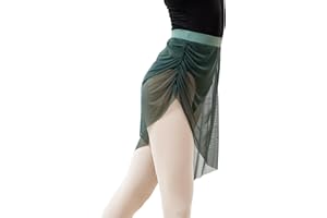 DanceDaily Women's High Waist Ballet Skirt Sheer Dance Skirts for Adult