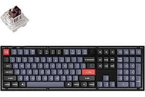 Keychron V6 Wired Custom Mechanical Keyboard Knob Version, QMK/VIA Full-Size Programmable with Hot-swappable Keychron K Pro B