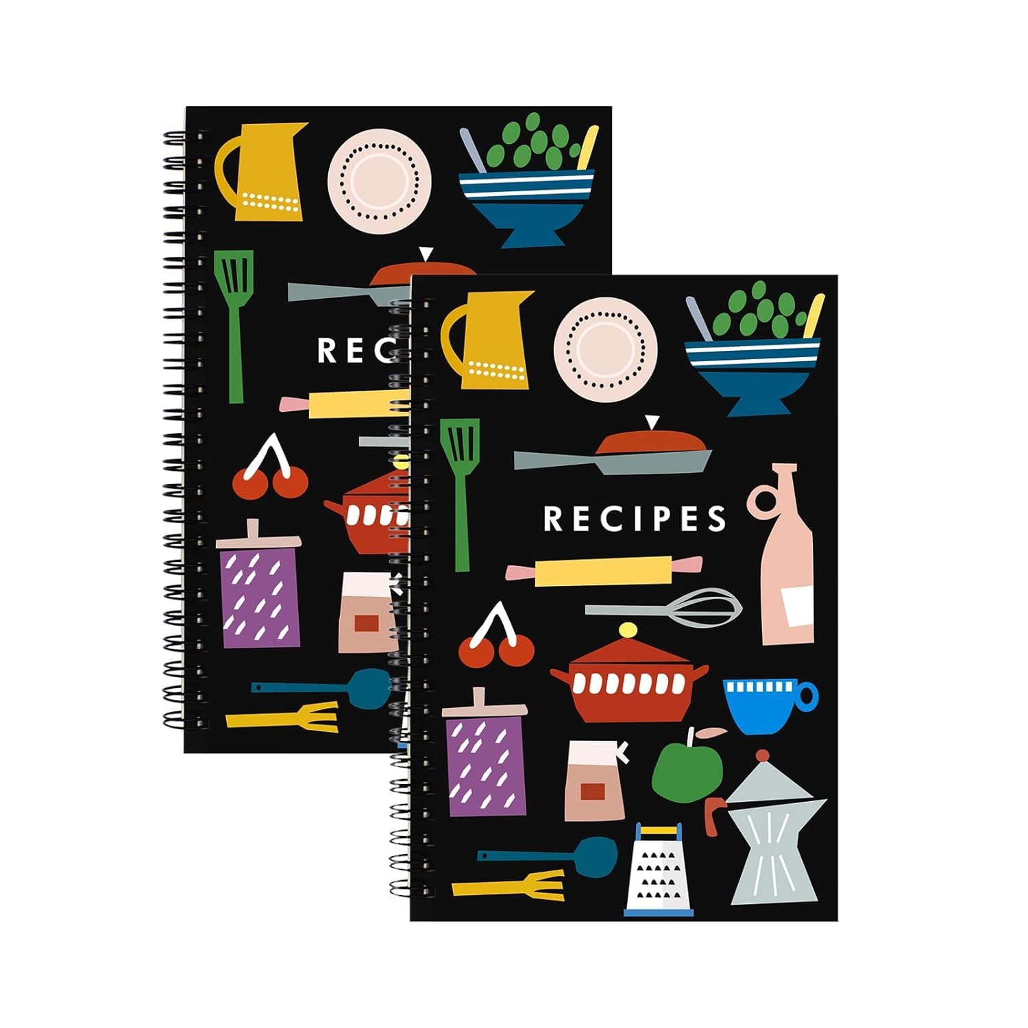 YBCPACK 2 Pack 5.5" x 8.5" Recipe Notebook for Own Recipes, Blank Recipe Book, Spiral Cookbook Recipe Journal Notebook Include 120 Recipes Page