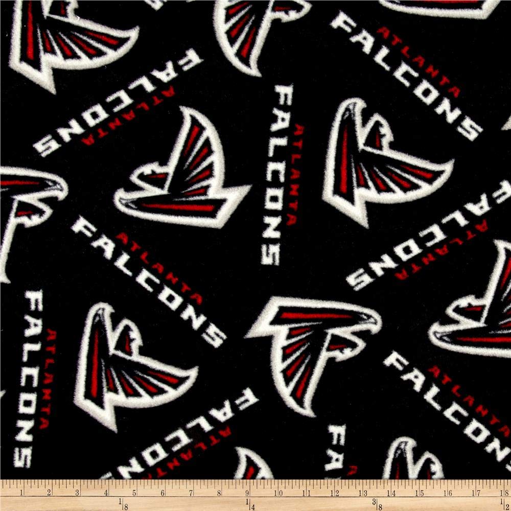 NFL Atlanta Falcons Football Print Fleece Fabric By the Yard