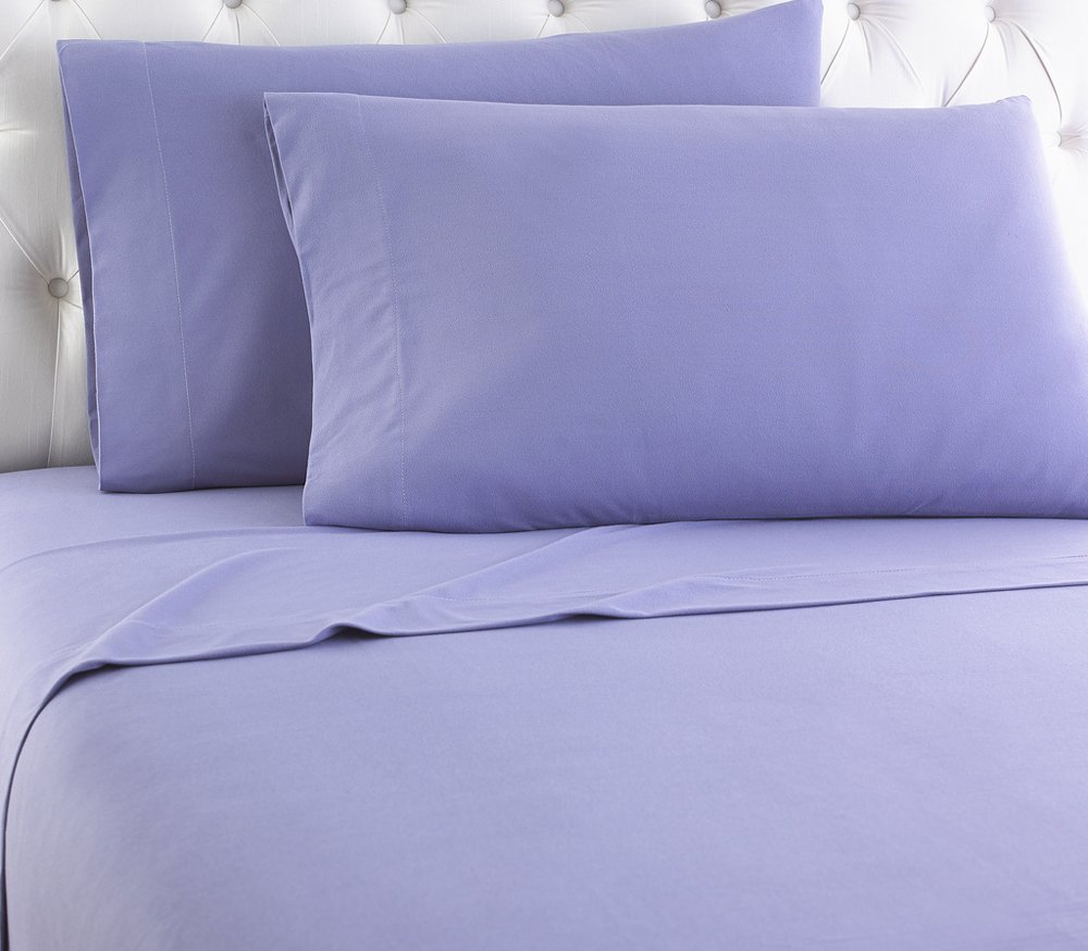Photo 1 of Shavel Home Products Micro Flannel Sheets Set, California King-Size Sheet Set Having 18" Deep Pocket, Soft Sheets Fit Large Mattresses, No Pilling, 2 King Pillowcases, Bed Sheets - Amethyst