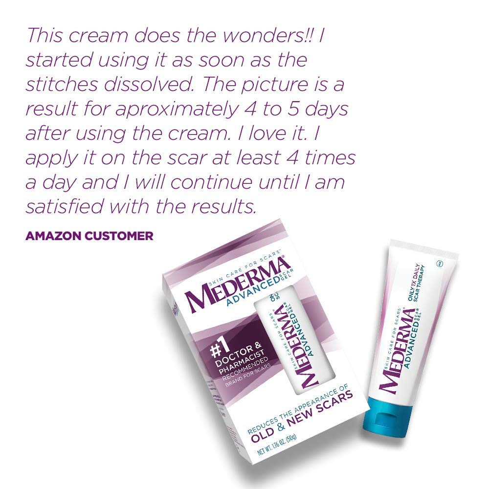 Mederma Advanced Scar Gel 1x Daily Reduces The Appearance of Old