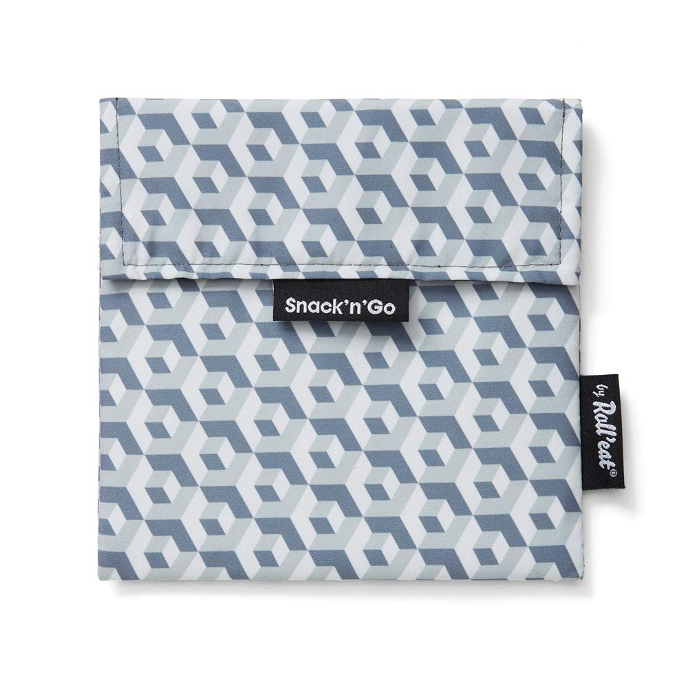 Roll'eat ® | Reusable Snack Bag | Kids Snacks Container | Eco Friendly Food Bag | Reusable Bag for Snack Storage | Black Snack Holder - Snack'n'Go Tiles