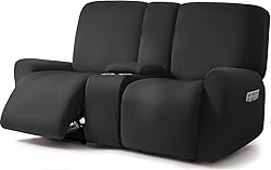 ULTICOR Squared Jacquard Design Reclining Loveseat