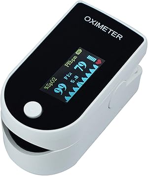 Pulse Oximeter Fingertip - Blood Oxygen Saturation Meter SpO2 & Pulse Monitor for Kids Adults, Portable Digital Finger Tip Pulse Oximeter Heart Rate Monitor Fast Accurate Reading