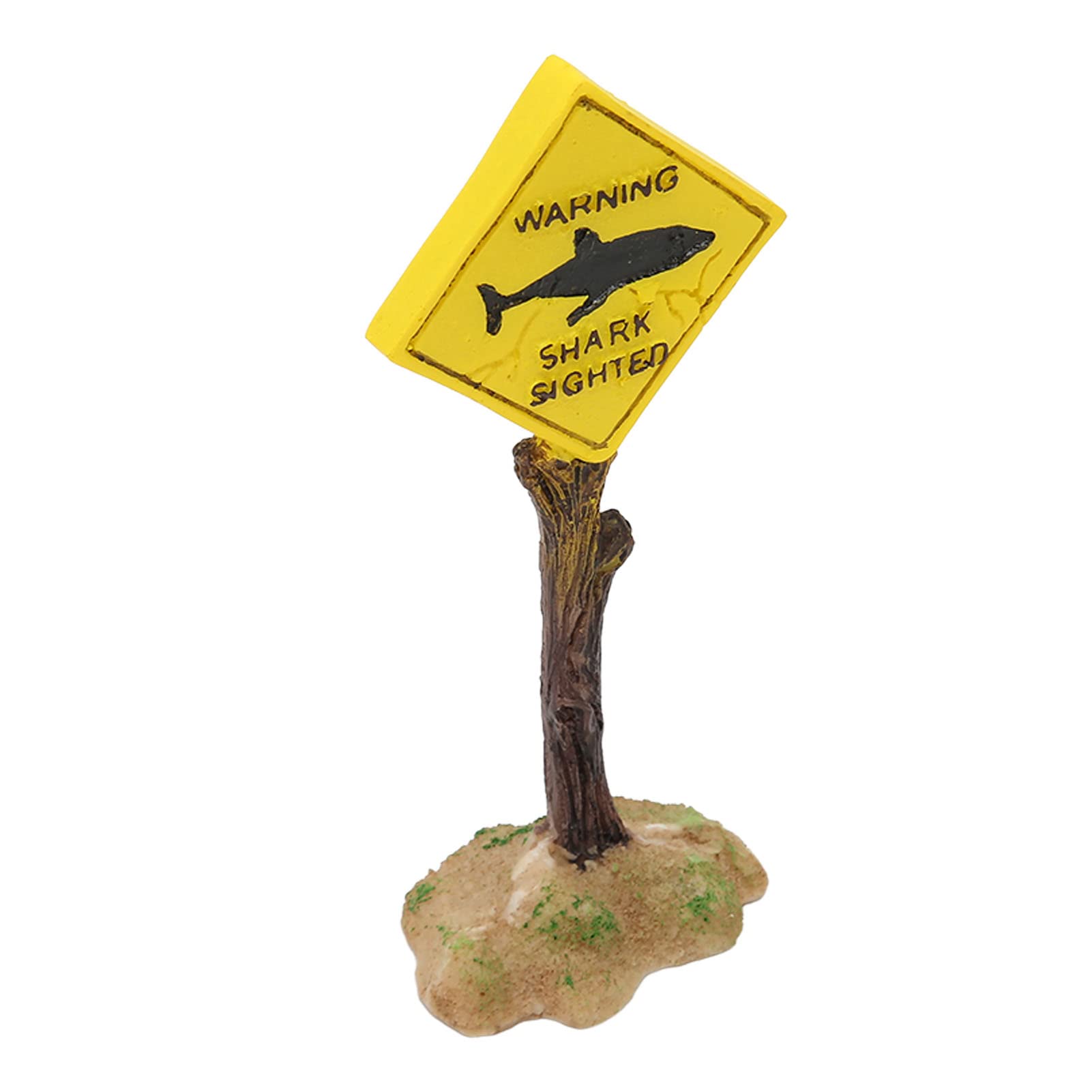 HEEPDD Fish Tank Decorations, Fine Crafted Weighted Base Landscaping Warning Board Aquarium Decoration Funny for Swimming Pool for Aquarium