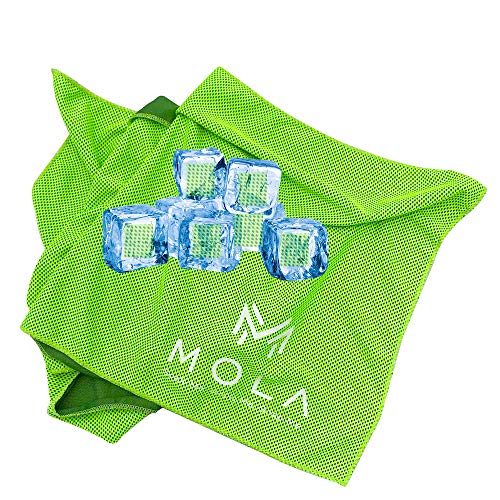 MOLA Cooling Towel, Ice Towel for Instant Cooling Relief - Cool Yoga, Gym, Golf, Bowling, Fitness, Pilates Towels (Stay Cool for Travel, Camping & Outdoor Activities - Cooling Neck Headband Bandana)