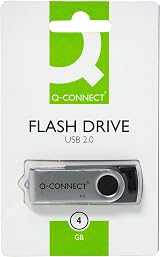 Q-Connect 4GB USB 2.0 Memory Stick Flash Drive Silver Black Compact view 6
