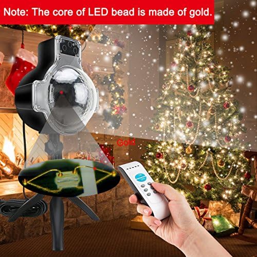 Snowfall LED Lights Christmas Projector Lights 6W IP65 Waterproof Sparkling White Snow Decoration lighting With Wireless Remote Control for Wedding Holiday Party New Year