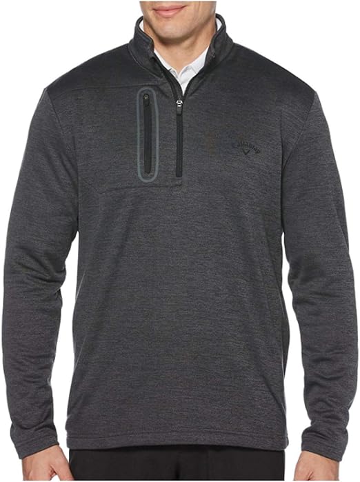 Callaway Men's 1/4 Zip Thermal Performance Pullover (Black Heather, XX-Large): Amazon.co.uk 